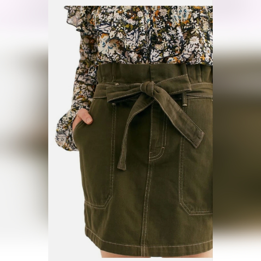 Free People Splendor In The Grass Paperbag Skirt - Picture 2 of 13